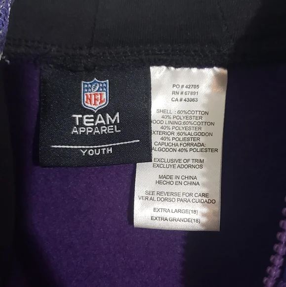 Youth NFL Baltimore Ravens Full Zip Hoodie - Picture 6 of 7